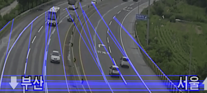 an animated image taken from video showing how software can detect dangerous driving